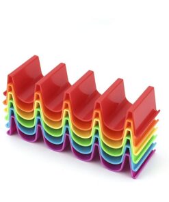 Taco Holder Stand Set of 6, Colorful Taco Holder Plate