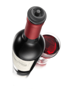 Vacu Vin Black Pump with Wine Saver stoppers – Keeps wine fresh for up to 10 days, Black 1 Stopper